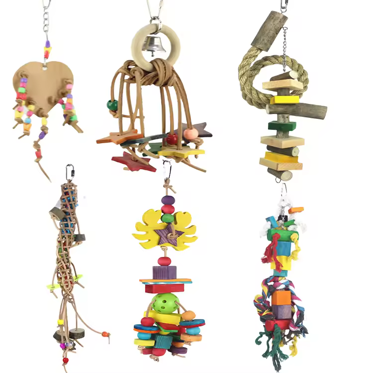 Large Parrot Chew Toy Large Medium Bird Parrot Toys Parrot Colorful Climbing Chewing Toy Hanging Wood